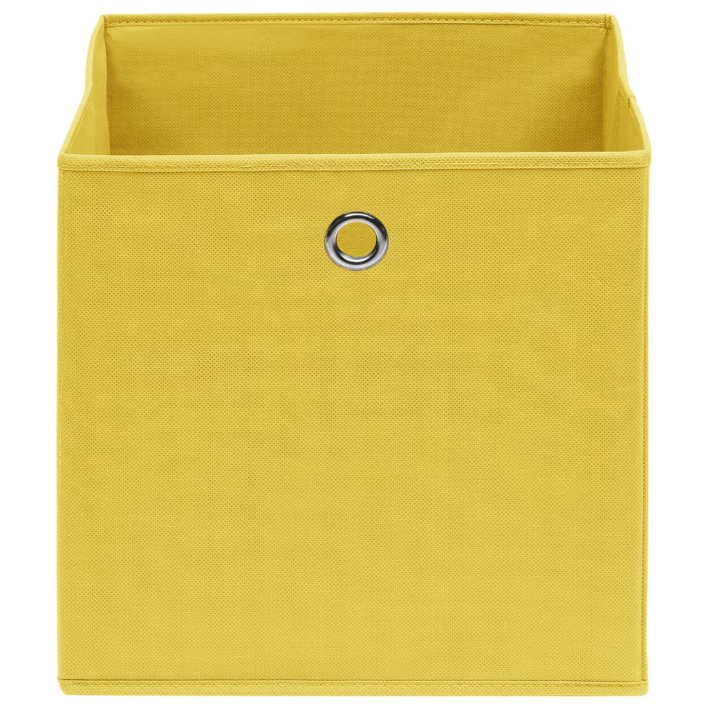 VIDAXL -Speicherboxen 4 PCs 28x28x28 cm Nicht -verwobener Stoff gelbgelb