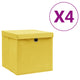 VIDAXL -Speicherboxen mit Deckel 4 PCs 28x28x28 cm Gelb