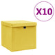 Vidaxl -Speicherboxen mit Deckel 10 ST 28x28x28 cm Gelb