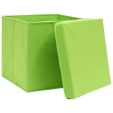 VIDAXL -Speicherboxen mit Deckel 4 PCs 28x28x28 cm Grün - afbeelding 3