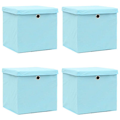 VIDAXL -Speicherboxen mit Deckel 4 PCs 28x28x28 cm Babyblau