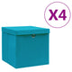 VIDAXL -Speicherboxen mit Deckel 4 PCs 28x28x28 cm Babyblau
