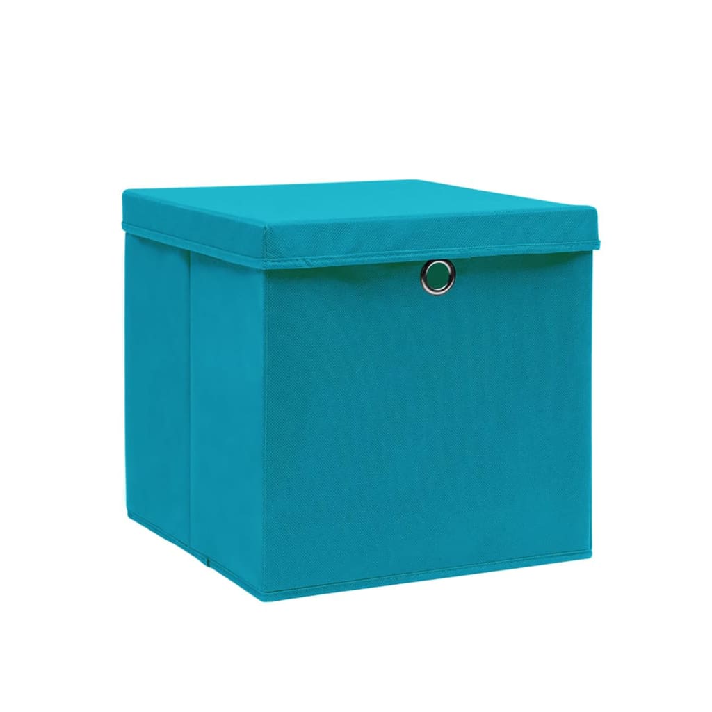 VIDAXL -Speicherboxen mit Deckel 4 PCs 28x28x28 cm Babyblau