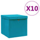 Vidaxl -Speicherboxen mit Deckel 10 ST 28x28x28 cm Baby Blau