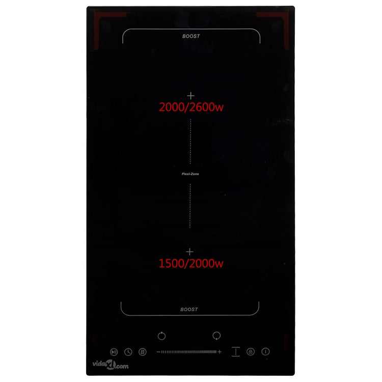 VIDAXL -Induktions -Kochfeld Flexizon 2 Kochzonen Touch Control 3500 W