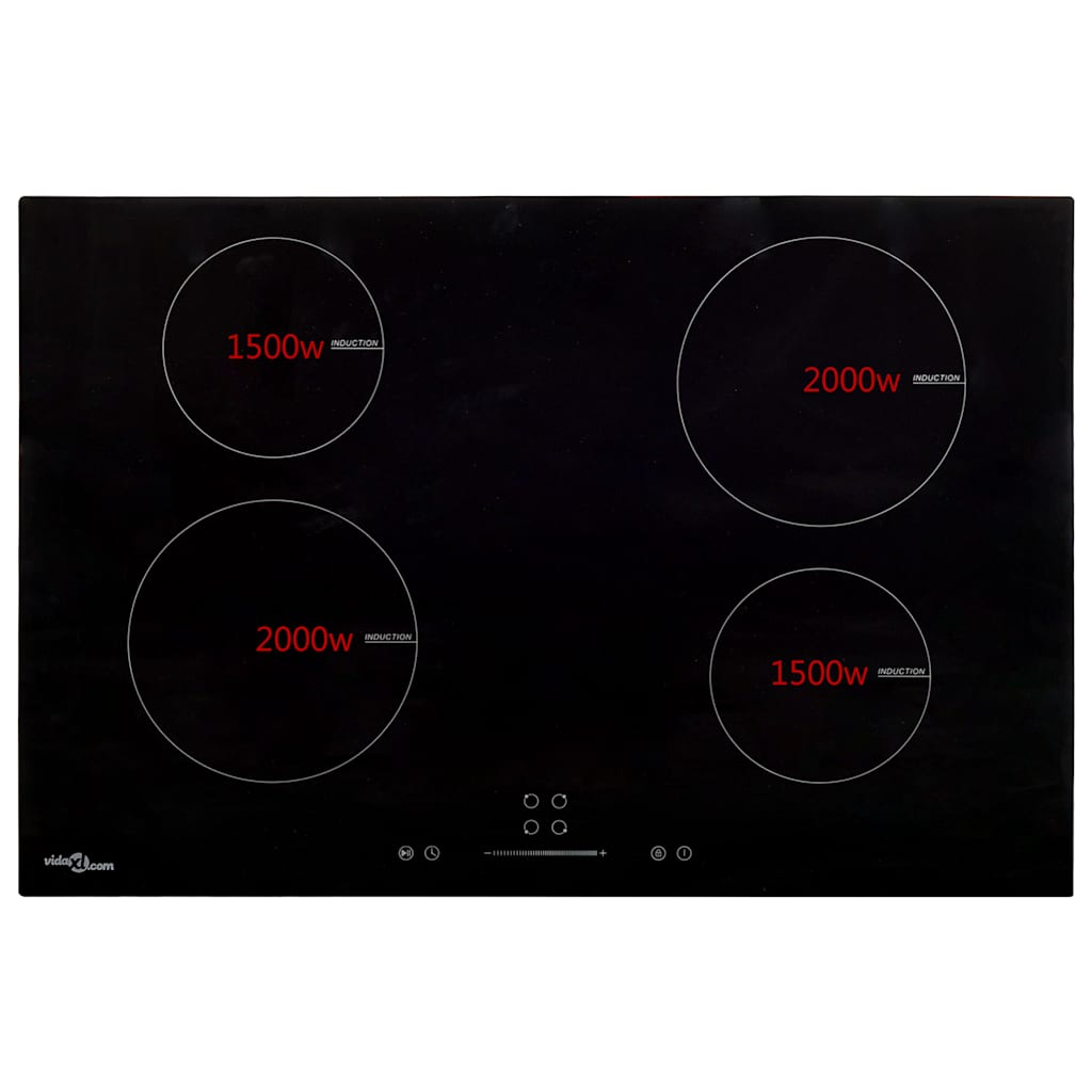 VIDAXL -Induktionskochfeld 4 Zonen Berührungssteuerung 7000 W 77 cm Glas