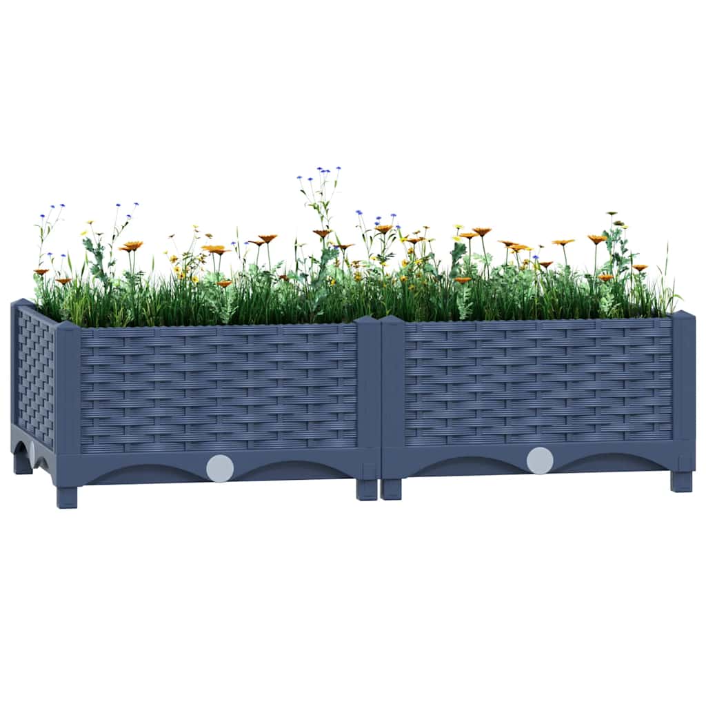 VIDAXL -Pflanzer erhöhte 80 x 40 x 23 cm Polypropylen