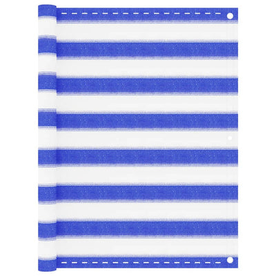 Vidaxl Balkon Bildschirm 90x400 cm HDPE Blau und Weiß