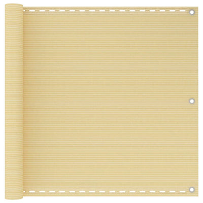 Vidaxl Balkon Bildschirm 90x500 cm HDPE Beige