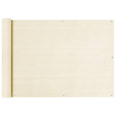 Vidaxl Balkon Bildschirm 75x500 cm HDPE -Creme -Colored