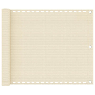 Vidaxl Balkon Bildschirm 75x500 cm HDPE -Creme -Colored