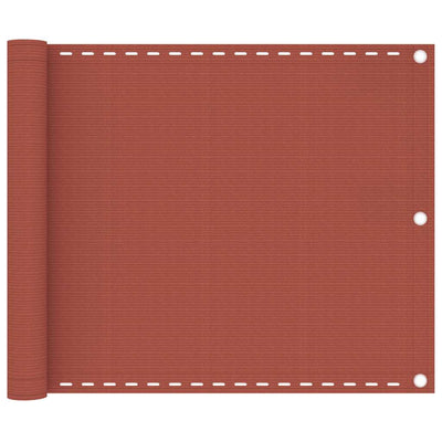 Vidaxl Balcony Screen 75x500 cm HDPE Terracotta -Colored