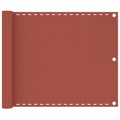 Vidaxl Balcony Screen 75x500 cm HDPE Terracotta -Colored