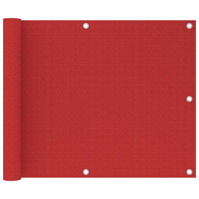 Vidaxl Balkon Bildschirm 75x600 cm HDPE -Rot