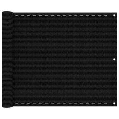Vidaxl Balkon Bildschirm 75x400 cm HDPE Schwarz