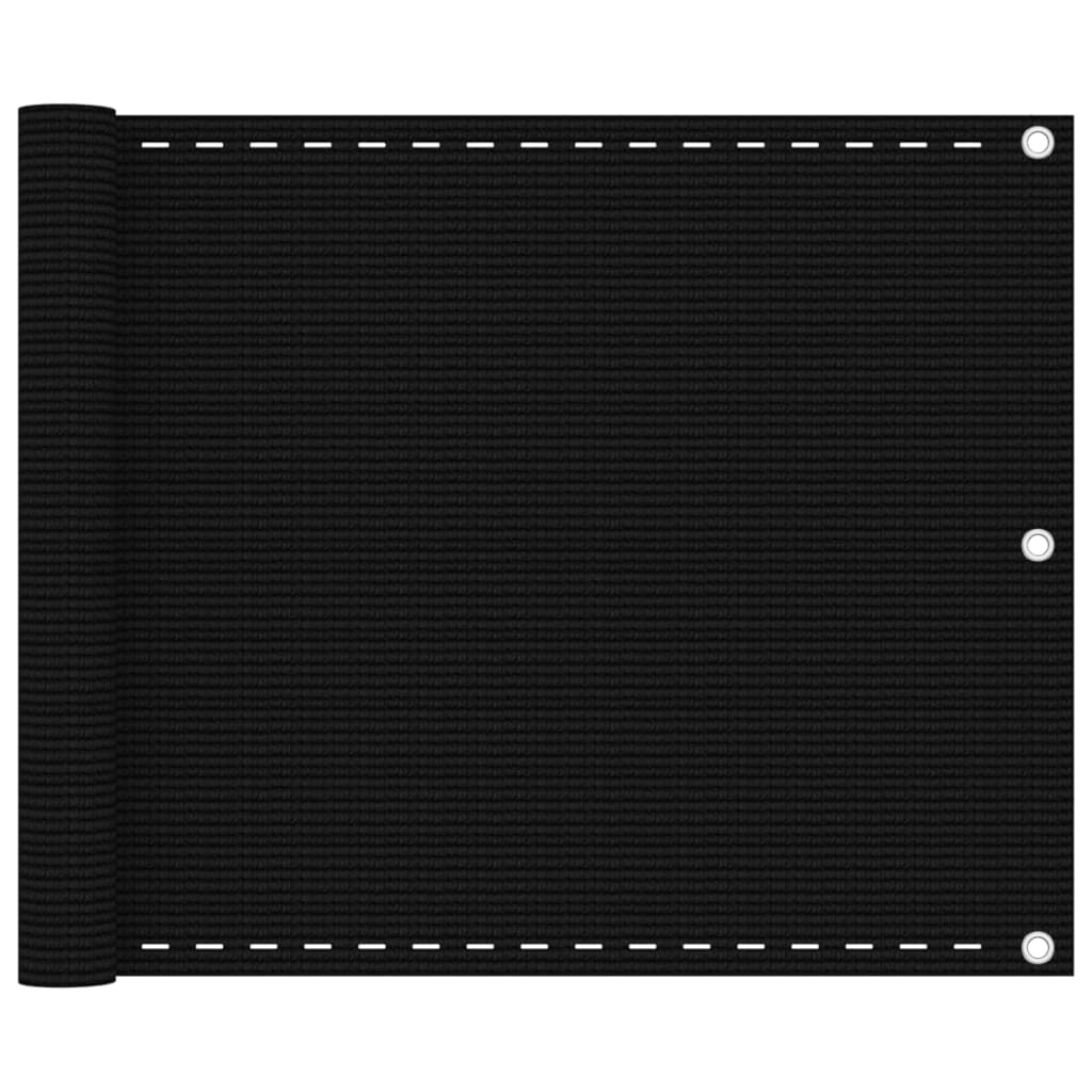 Vidaxl Balkon Bildschirm 75x500 cm HDPE Schwarz