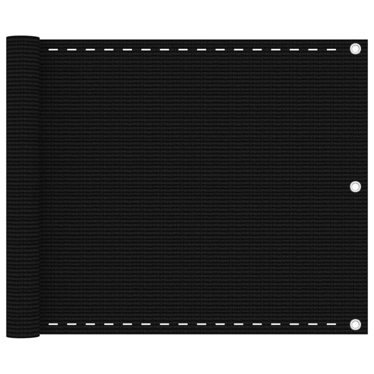 Vidaxl Balkon Bildschirm 75x500 cm HDPE Schwarz
