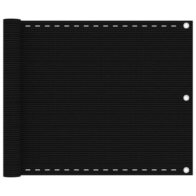 Vidaxl Balkon Bildschirm 75x600 cm HDPE Schwarz