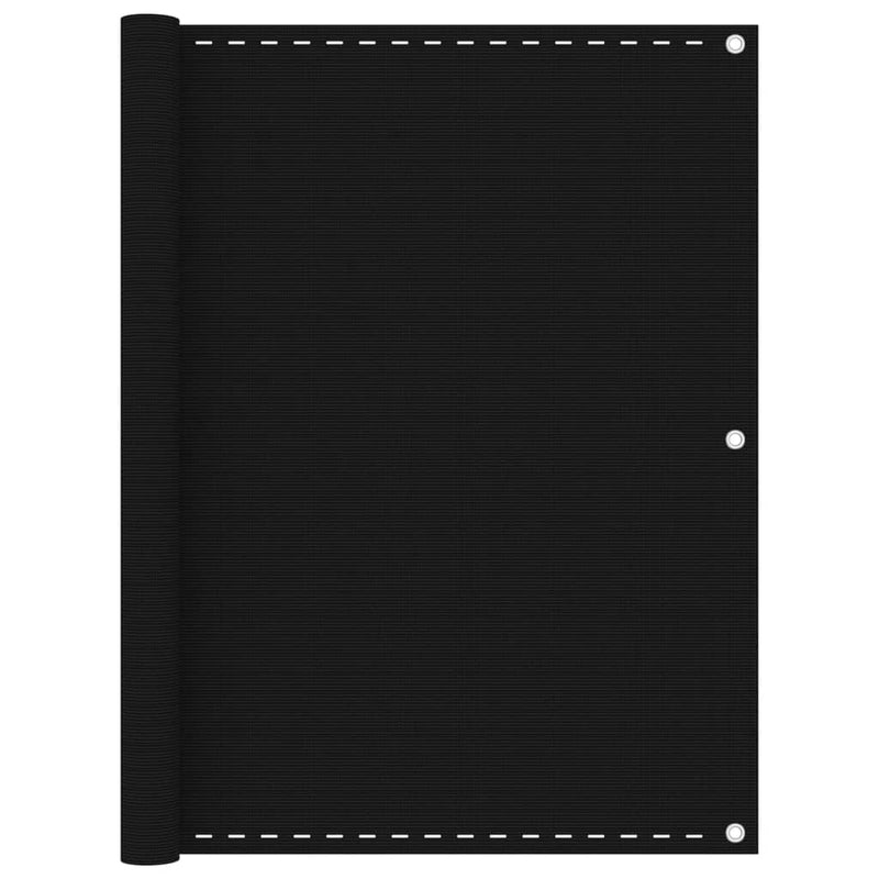 Vidaxl Balkon Bildschirm 120x600 cm HDPE Schwarz