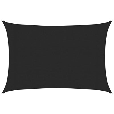 Vidaxl Zonnezeil 160 g m² 3x4 M HDPE Schwarz