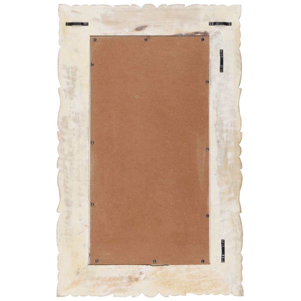 Vidaxl Mirror 80x50 cm Festes Mangoholz weiß