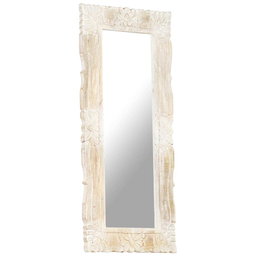 Vidaxl Spiegel 110x50 cm Festes Mangoholz weiß