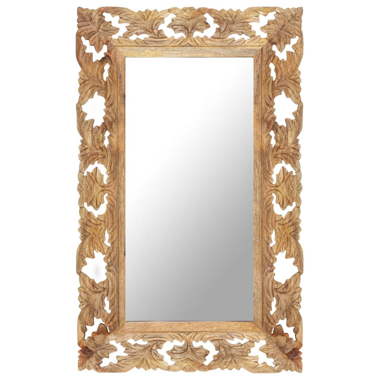 Vidaxl Mirror Hand -Schnitt 80x50 cm Festes Mangoholz braun