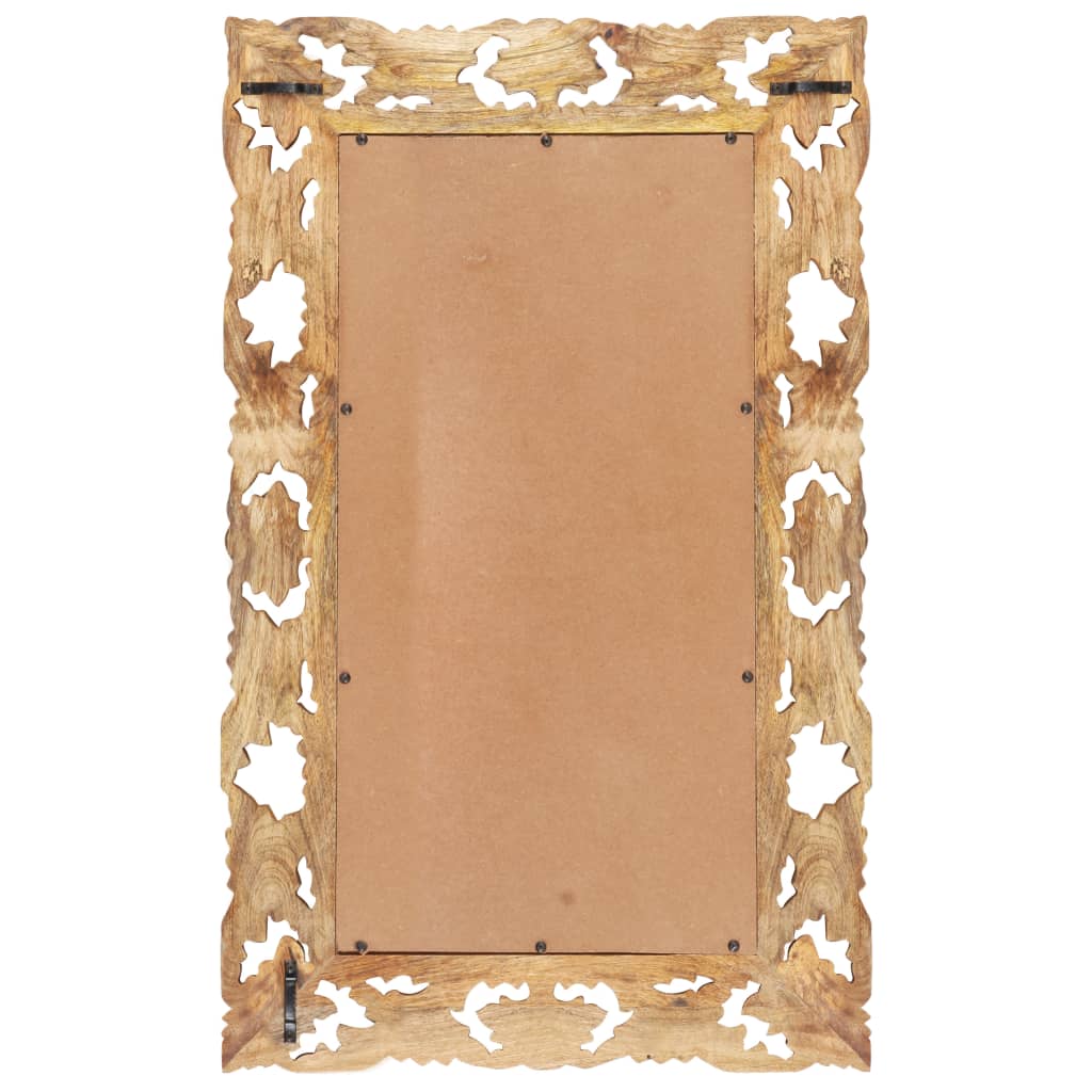 Vidaxl Mirror Hand -Schnitt 80x50 cm Festes Mangoholz braun