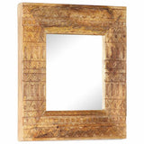 Vidaxl Spiegel Hand -Schnitt 50x50x2,5 cm Festes Mangoholz - afbeelding 1