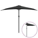 Vidaxl Balkon Parasol halb mit Aluminiumpol 300x155x223 cm Schwarz - afbeelding 2