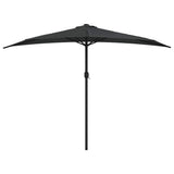 Vidaxl Balkon Parasol halb mit Aluminiumpol 300x155x223 cm Schwarz - afbeelding 3