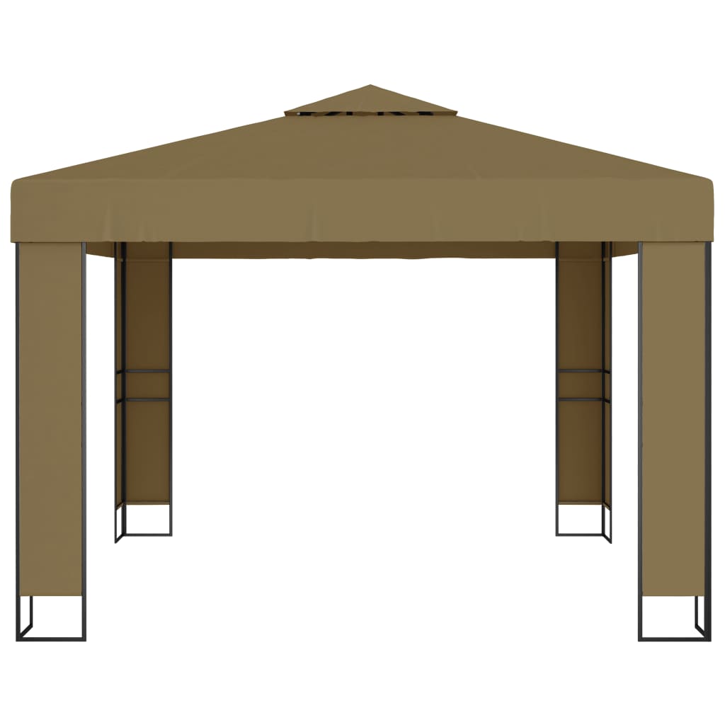 Vidaxx Pavillon mit Doppeldach 180 g m² 3x3x2,7 m Taupe