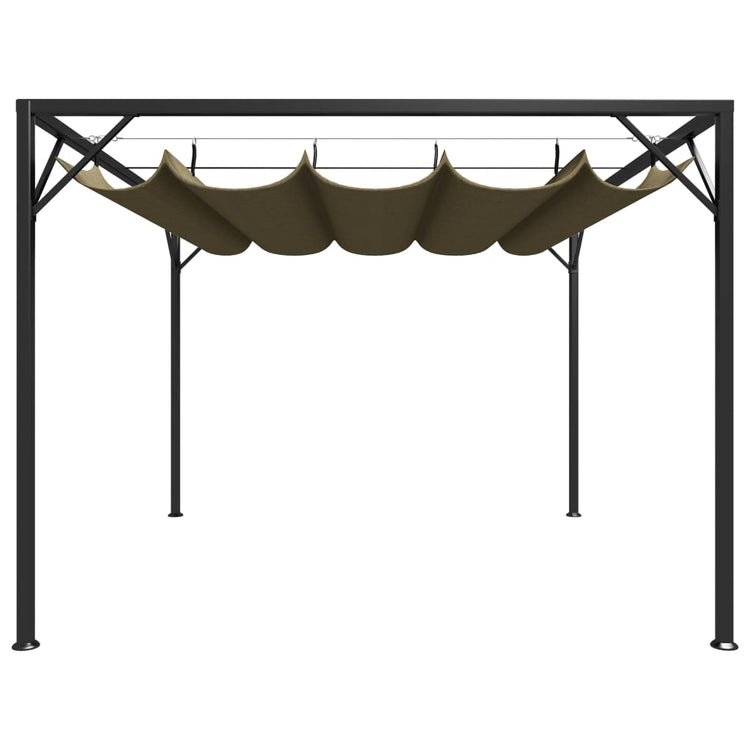 Vidaxl Garden Practor mit ausziehbarem Dach 180 g m² 3x3 m Taupe