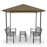 Vidaxl Gartenpavillon mit Tisch und Bänken 180 g m² 2,5 x 1,5 x 2,4 m Taupe - afbeelding 3