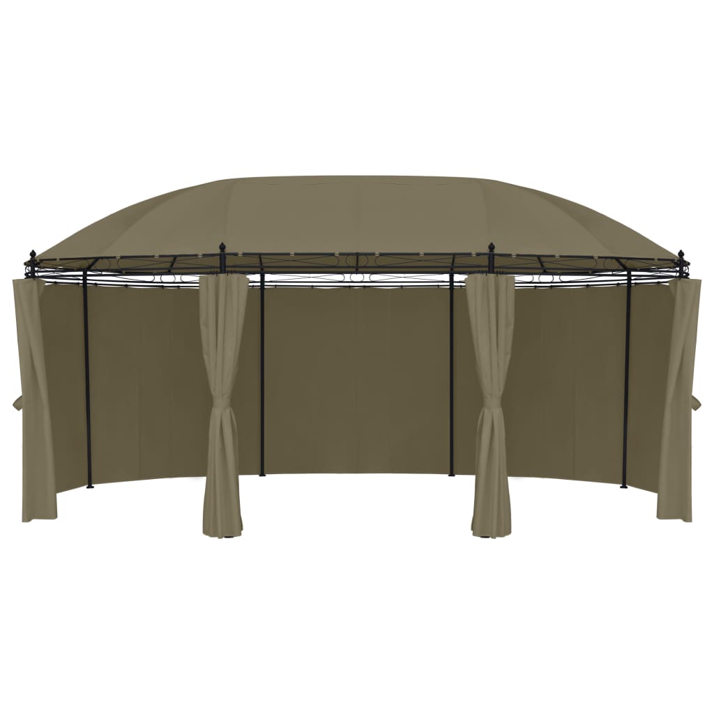 Vidaxl -Laube mit Vorhängen 180 g m² 520 x 349 x 255 cm Taupe