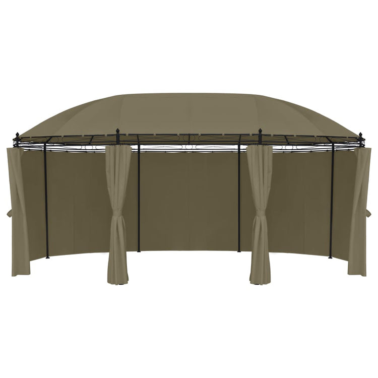 Vidaxl -Laube mit Vorhängen 180 g m² 520 x 349 x 255 cm Taupe