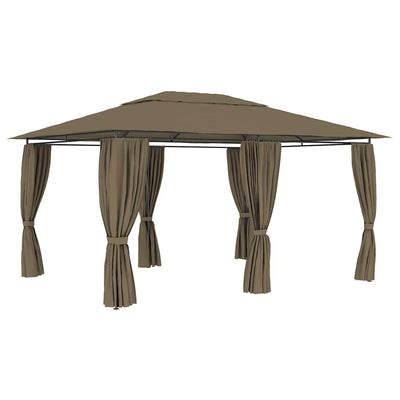 Vidaxl Gartenpavillon mit Vorhängen 180 g m² 4x3 m Taupe