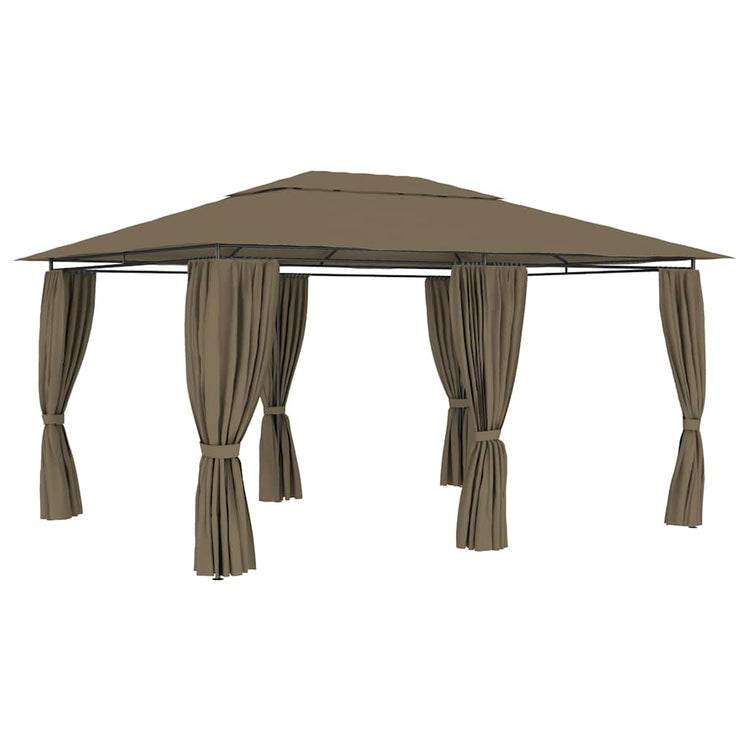 Vidaxl Gartenpavillon mit Vorhängen 180 g m² 4x3 m Taupe