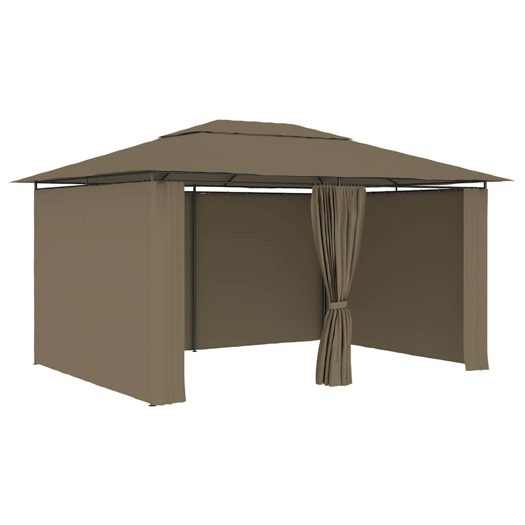 Vidaxl Gartenpavillon mit Vorhängen 180 g m² 4x3 m Taupe