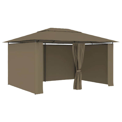 Vidaxl Gartenpavillon mit Vorhängen 180 g m² 4x3 m Taupe