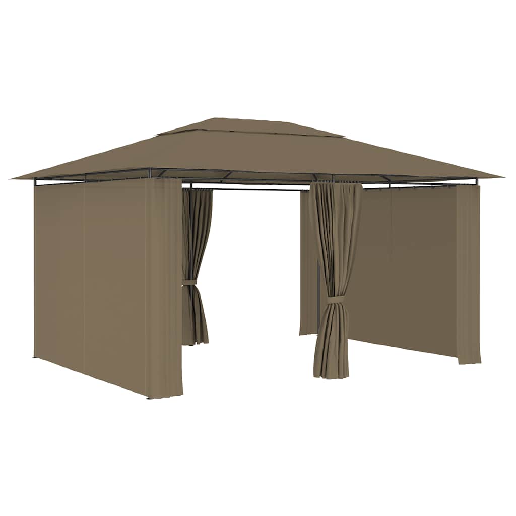 Vidaxl Gartenpavillon mit Vorhängen 180 g m² 4x3 m Taupe