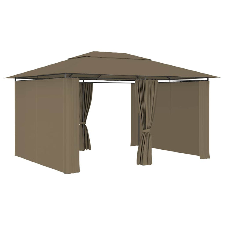Vidaxl Gartenpavillon mit Vorhängen 180 g m² 4x3 m Taupe