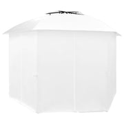 Vidaxl Gartenpavillon mit Vorhängen 180 g m² 360x312x265 cm Weiß - afbeelding 3