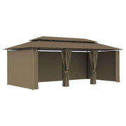 Vidaxl -Laube mit Vorhängen 180 g m² 600x298x270 cm Taupe - afbeelding 2
