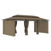 Vidaxl -Laube mit Vorhängen 180 g m² 600x298x270 cm Taupe - afbeelding 3