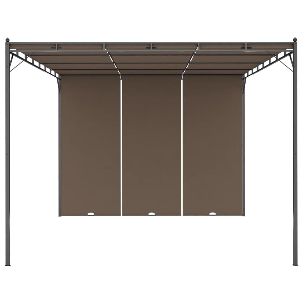 Vidaxl Garden Practor mit Seitenvorhang 4x3x2,25 m Taupe