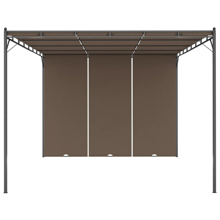 Vidaxl Garden Practor mit Seitenvorhang 4x3x2,25 m Taupe
