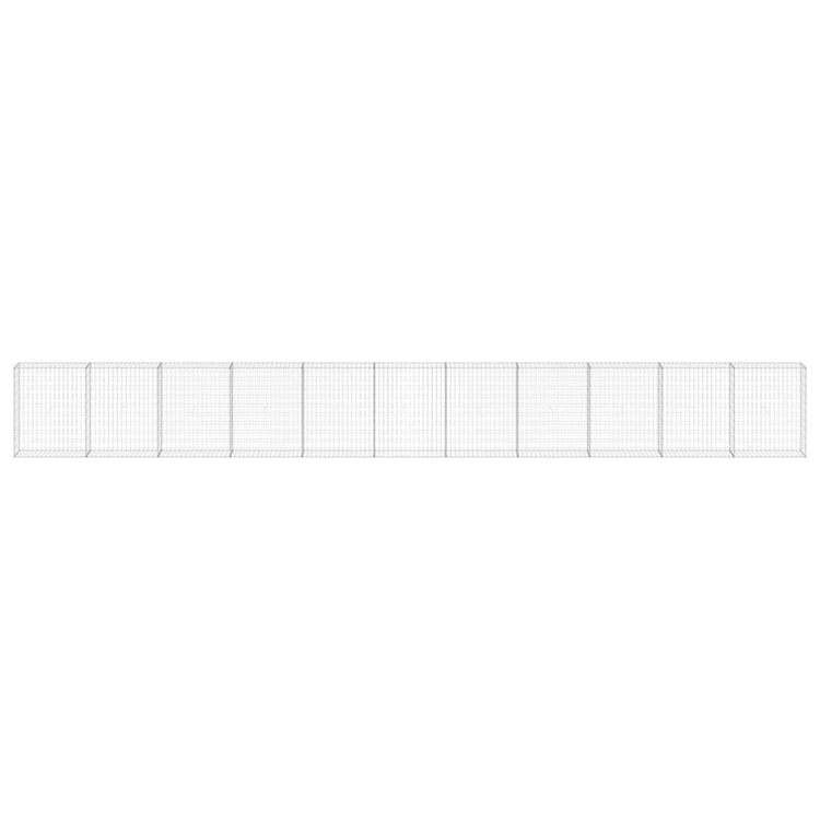 Vidaxl Schanskorf Wand mit Deckel 900x30x100 cm verzinkter Stahl