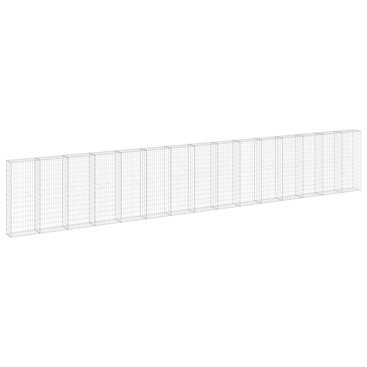 Vidaxl Schanskorf Wand mit Deckel 900x30x150 cm verzinkter Stahl
