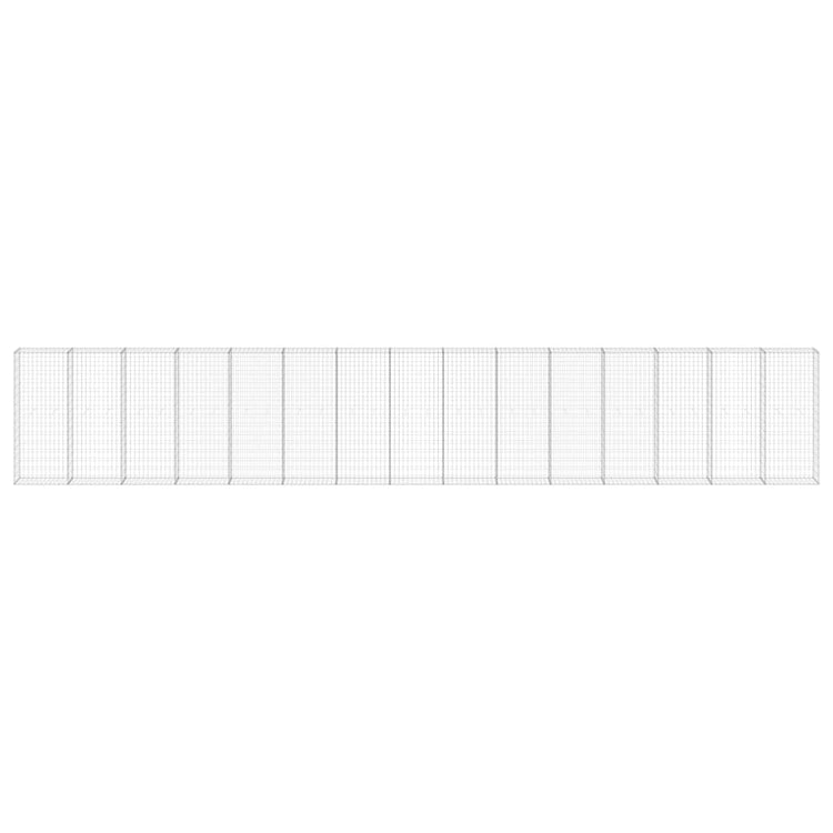 Vidaxl Schanskorf Wand mit Deckel 900x30x150 cm verzinkter Stahl